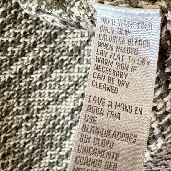 Vintage Jones New York 100% mercerized cotton cardigan sage green & beige - Picture 5 of 10